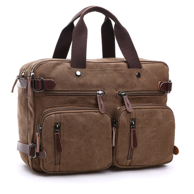 Borsa per computer con valigetta da lavoro a tre funzioni in tela casual, Black Large, Coffee Large, Khaki Large, Dark Blue Large, Gray Large, Black Small, Coffee Small, Khaki Small, Dark Blue Small, Gray Small