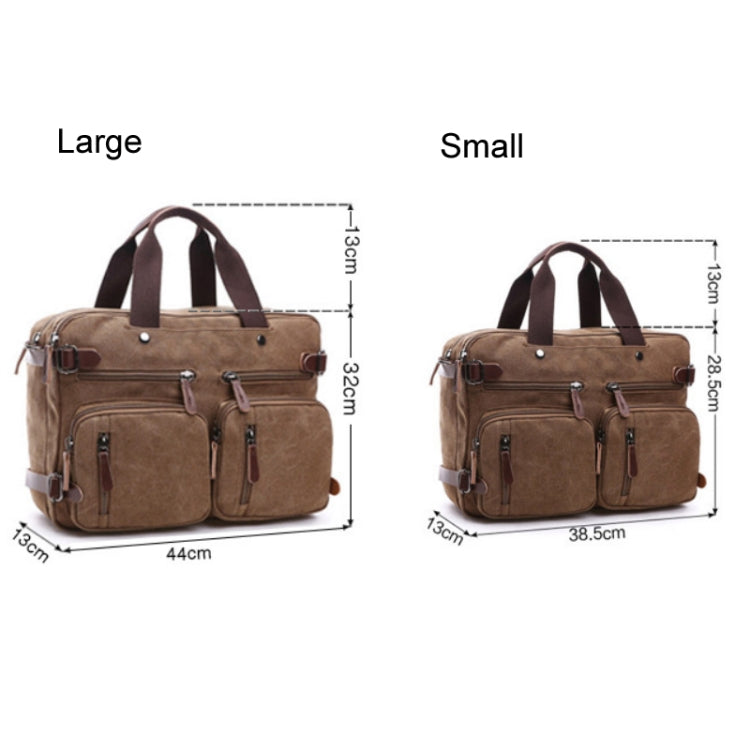 Borsa per computer con valigetta da lavoro a tre funzioni in tela casual, Black Large, Coffee Large, Khaki Large, Dark Blue Large, Gray Large, Black Small, Coffee Small, Khaki Small, Dark Blue Small, Gray Small