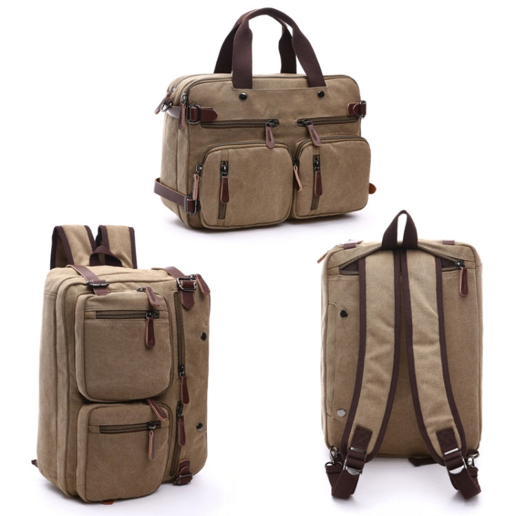 Borsa per computer con valigetta da lavoro a tre funzioni in tela casual, Black Large, Coffee Large, Khaki Large, Dark Blue Large, Gray Large, Black Small, Coffee Small, Khaki Small, Dark Blue Small, Gray Small