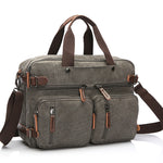 Borsa per computer con valigetta da lavoro a tre funzioni in tela casual, Black Large, Coffee Large, Khaki Large, Dark Blue Large, Gray Large, Black Small, Coffee Small, Khaki Small, Dark Blue Small, Gray Small