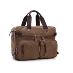 Borsa per computer con valigetta da lavoro a tre funzioni in tela casual, Black Large, Coffee Large, Khaki Large, Dark Blue Large, Gray Large, Black Small, Coffee Small, Khaki Small, Dark Blue Small, Gray Small