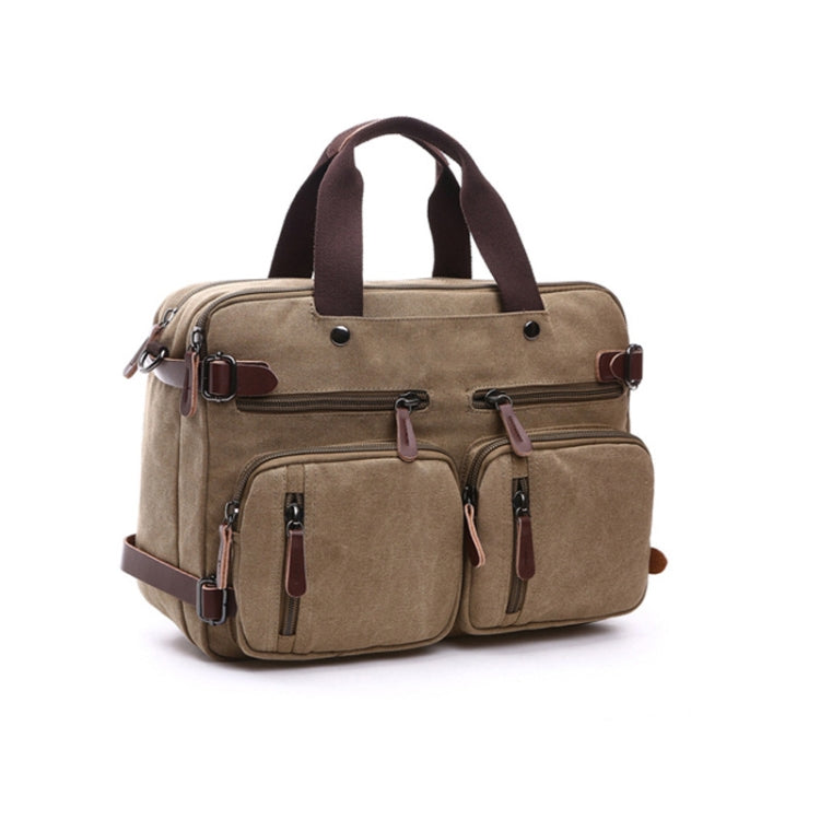 Borsa per computer con valigetta da lavoro a tre funzioni in tela casual, Black Large, Coffee Large, Khaki Large, Dark Blue Large, Gray Large, Black Small, Coffee Small, Khaki Small, Dark Blue Small, Gray Small