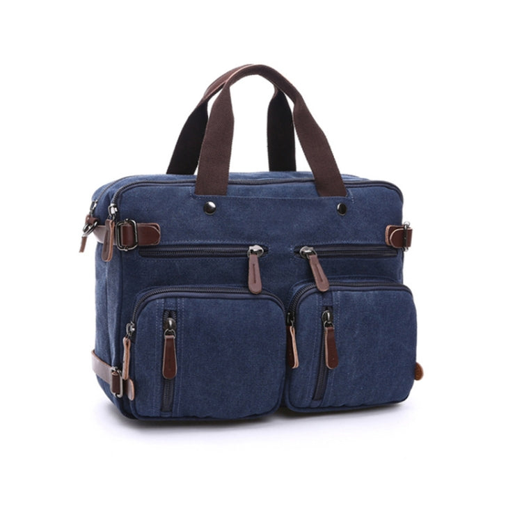 Borsa per computer con valigetta da lavoro a tre funzioni in tela casual, Black Large, Coffee Large, Khaki Large, Dark Blue Large, Gray Large, Black Small, Coffee Small, Khaki Small, Dark Blue Small, Gray Small