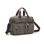 Borsa per computer con valigetta da lavoro a tre funzioni in tela casual, Black Large, Coffee Large, Khaki Large, Dark Blue Large, Gray Large, Black Small, Coffee Small, Khaki Small, Dark Blue Small, Gray Small