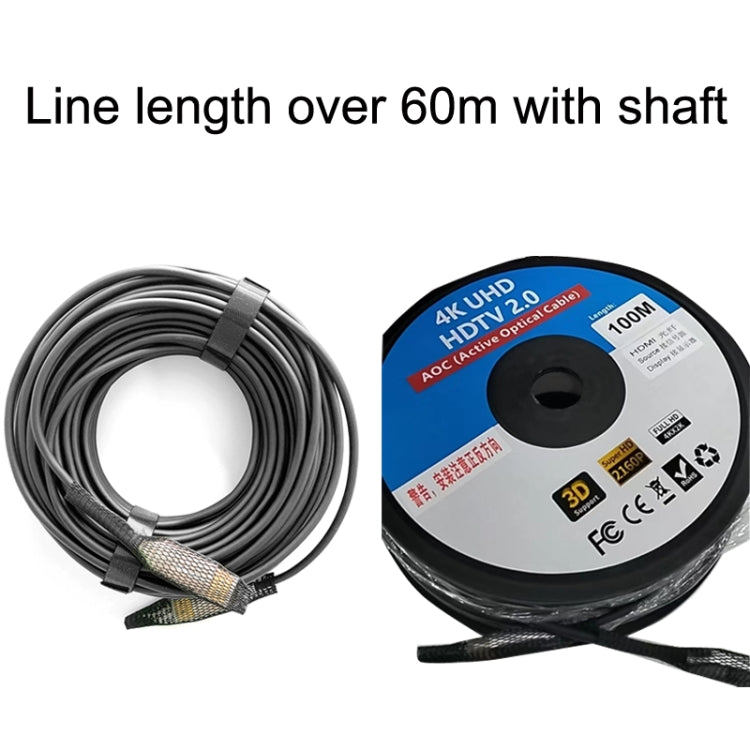 2.0 Versione HDMI Fiber Optical Line 4K Ultra High Clear Line Cavo di collegamento per monitor, lunghezza:, 10m, 15m, 20m, 25m, 30m, 35m, 40m, 50m, 60m With Shaft, 70m With Shaft, 80m With Shaft, 90m With Shaft, 100m With Shaft, 150m With Shaft        ...