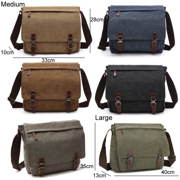 Versatile borsa a tracolla in tela Borsa per computer aziendale, Khaki Large, Dark Blue Large, Coffee Large, Black Large, Khaki Medium, Dark Blue Medium, Coffee Medium, Gray Large, Gray Medium, Green Large, Green Medium