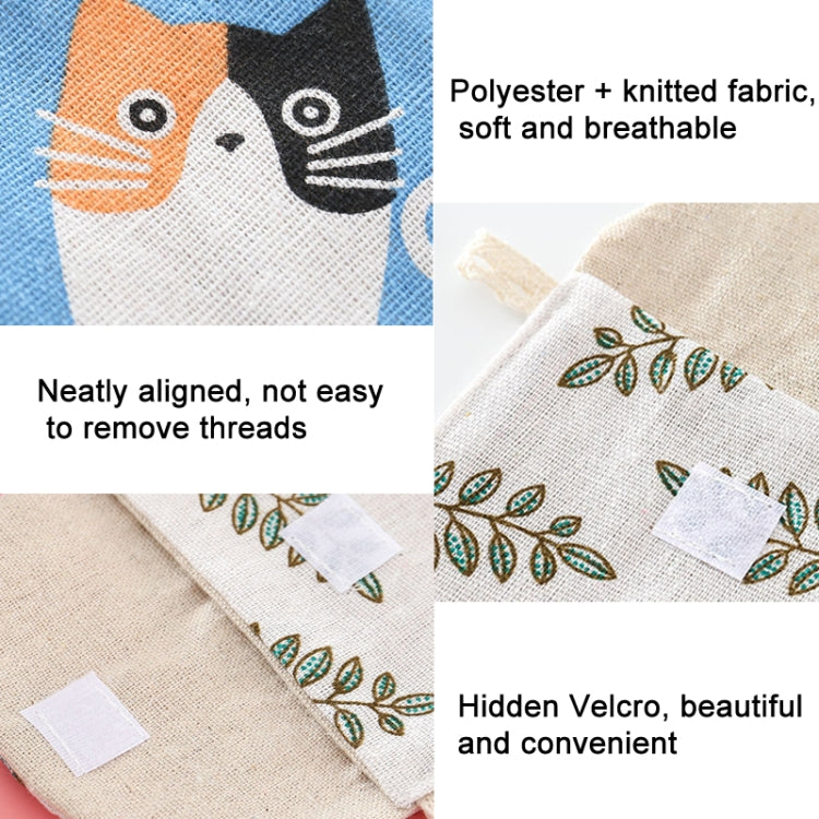 8pcs cotone e lino assorbente sacchetto di immagazzinaggio pratica pochette, Gray Camel, Lucky Cat, Leaves, Blue Cat, Turtle, Elephant, Block, Waves, Owl, Black Tree, Black -bottomed White Tree