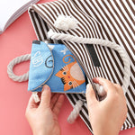 8pcs cotone e lino assorbente sacchetto di immagazzinaggio pratica pochette, Gray Camel, Lucky Cat, Leaves, Blue Cat, Turtle, Elephant, Block, Waves, Owl, Black Tree, Black -bottomed White Tree