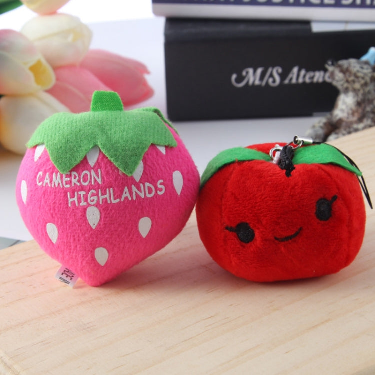 Set 5 portachiavi peluche frutta e verdura 10cm