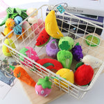 Set 5 portachiavi peluche frutta e verdura 10cm