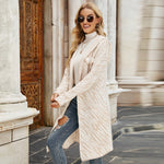 Giacca a vento da donna Cardigan in maglia scozzese con cappuccio a righe, S, M, L, XL