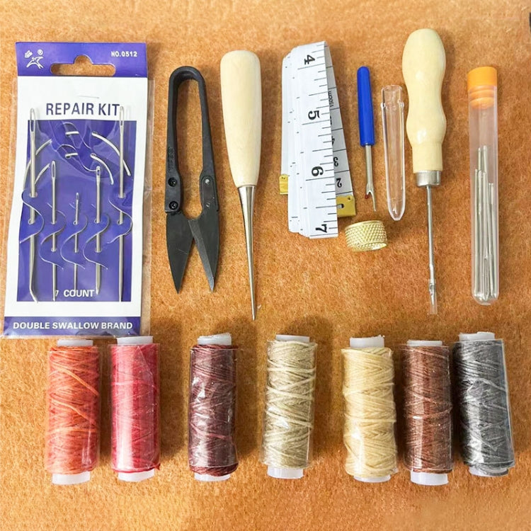 Set di kit da cucito per articoli in pelle fai da te cuciti a mano, 32 in 1