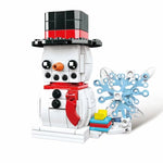 Giocattolo di puzzle di piccole particelle di blocchi di costruzione a tema natalizio, 10089A Christmas Grandma, 10089B Christmas Snowman, 10089C Christmas Elk, 10089D Santa Claus