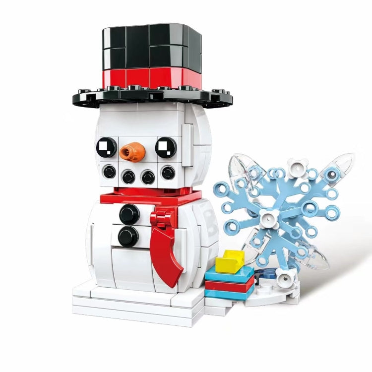 Giocattolo di puzzle di piccole particelle di blocchi di costruzione a tema natalizio, 10089A Christmas Grandma, 10089B Christmas Snowman, 10089C Christmas Elk, 10089D Santa Claus