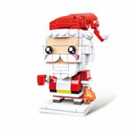 Giocattolo di puzzle di piccole particelle di blocchi di costruzione a tema natalizio, 10089A Christmas Grandma, 10089B Christmas Snowman, 10089C Christmas Elk, 10089D Santa Claus