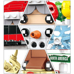 Giocattolo di puzzle di piccole particelle di blocchi di costruzione a tema natalizio, 10089A Christmas Grandma, 10089B Christmas Snowman, 10089C Christmas Elk, 10089D Santa Claus