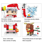 Giocattolo di puzzle di piccole particelle di blocchi di costruzione a tema natalizio, 10089A Christmas Grandma, 10089B Christmas Snowman, 10089C Christmas Elk, 10089D Santa Claus