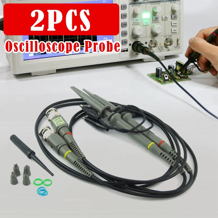 2pcs P6100 Oscilloscope Probe DC-100MHz BNC Connectors Clip Probe, P6100