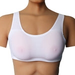 Intimo crossdressing con seno finto in silicone