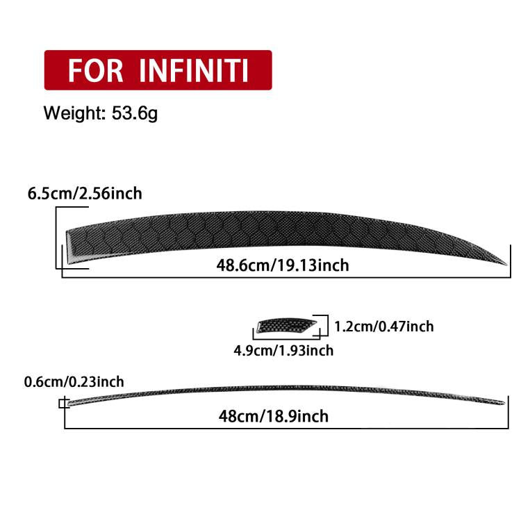 Per Infiniti G35/G37/G25/Q60 3 pezzi/set adesivo presa d'aria guida a destra, Right-hand Drive