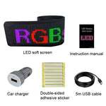 Display flessibile a LED per auto Controllo APP per telefono cellulare Connessione Bluetooth, S1664RGB 390x107mm, S1696RGB 672x122mm, S3264RGB 390x187mm, S3296RGB 672x218mm