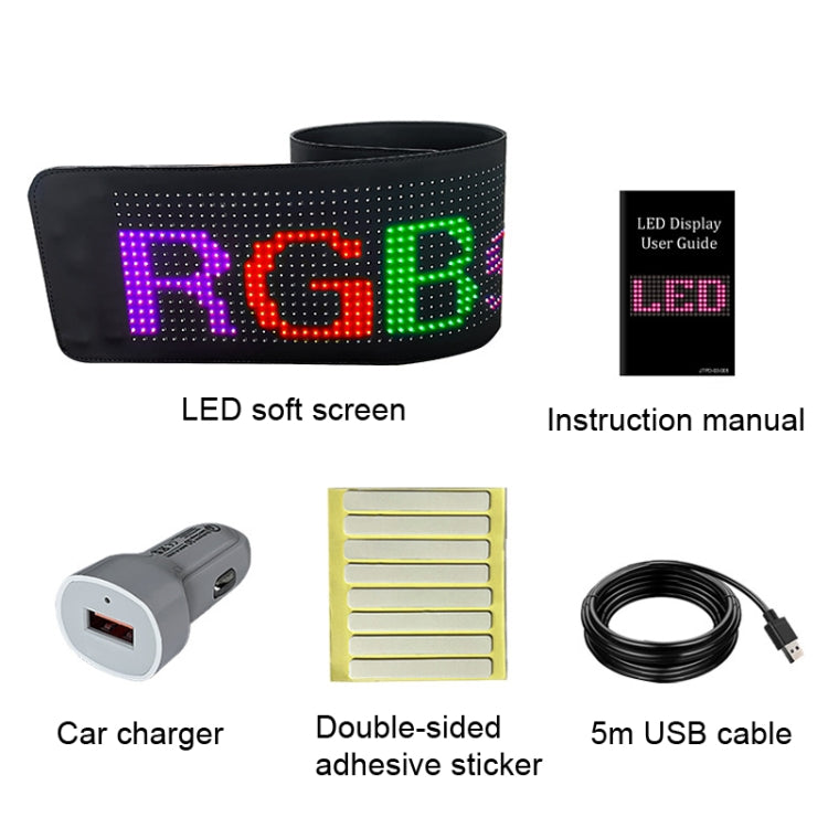 Display flessibile a LED per auto Controllo APP per telefono cellulare Connessione Bluetooth, S1664RGB 390x107mm, S1696RGB 672x122mm, S3264RGB 390x187mm, S3296RGB 672x218mm