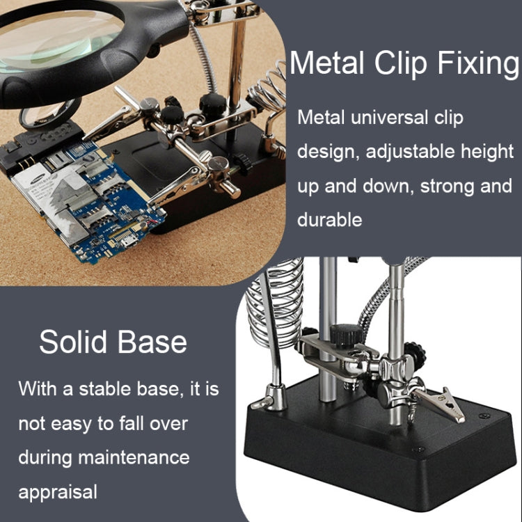 Lente d'ingrandimento LED 2.5X/7.5X/10X con base regolabile