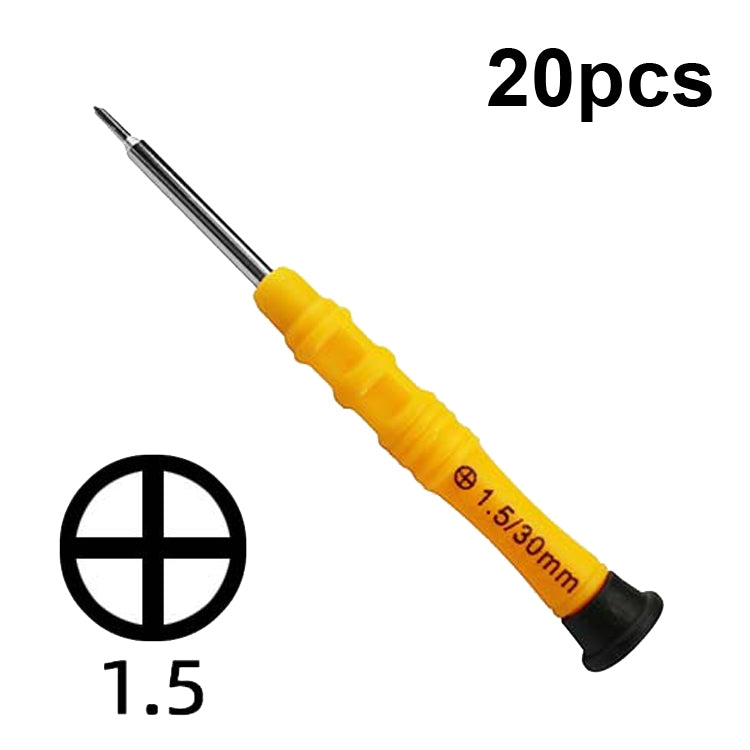 20pcs Mini Anti-slip Screwdriver Mobile Phone Disassembly Maintenance Tools, 1.5 Phillips, 1.5 Straight, 2.0 Phillips, 2.0 Straight, 1.2 Phillips, 1.2 Five Star, 0.8 Five Star, 0.6Y, T2, T3, T4, T5, T6