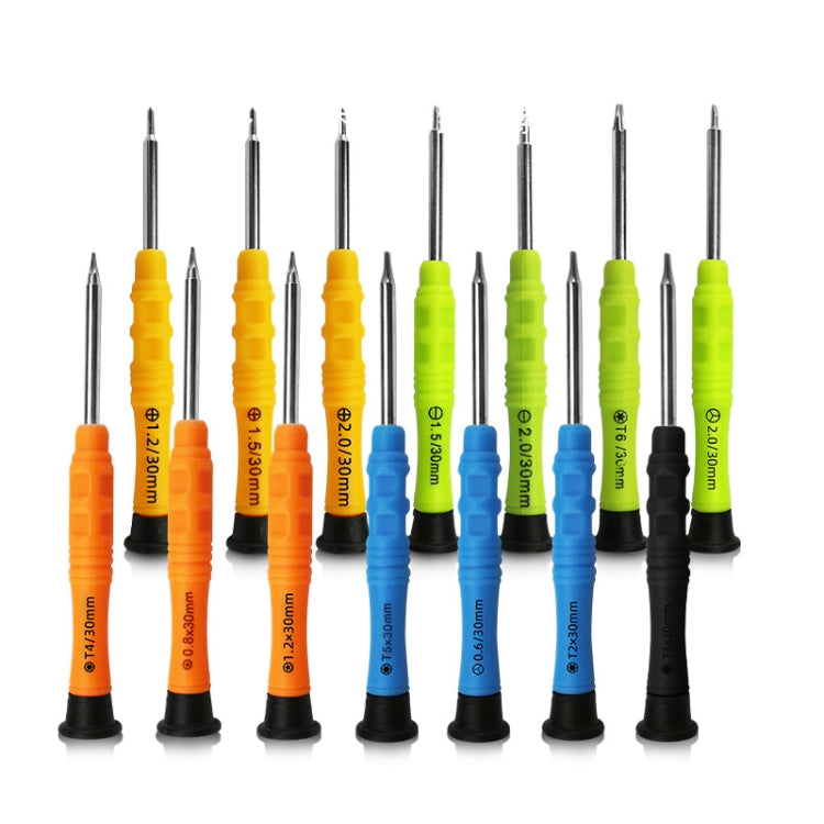 20pcs Mini Anti-slip Screwdriver Mobile Phone Disassembly Maintenance Tools, 1.5 Phillips, 1.5 Straight, 2.0 Phillips, 2.0 Straight, 1.2 Phillips, 1.2 Five Star, 0.8 Five Star, 0.6Y, T2, T3, T4, T5, T6