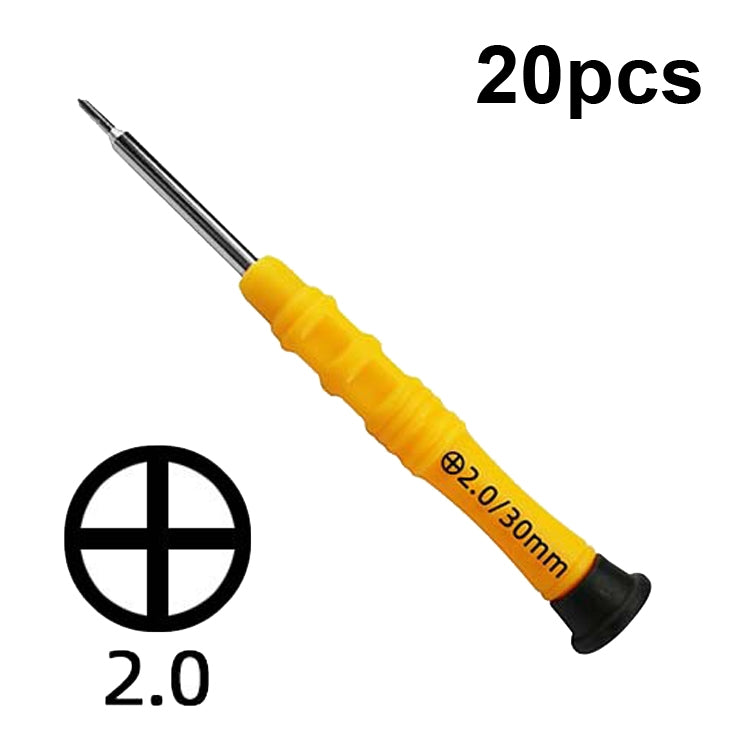 20pcs Mini Anti-slip Screwdriver Mobile Phone Disassembly Maintenance Tools, 1.5 Phillips, 1.5 Straight, 2.0 Phillips, 2.0 Straight, 1.2 Phillips, 1.2 Five Star, 0.8 Five Star, 0.6Y, T2, T3, T4, T5, T6