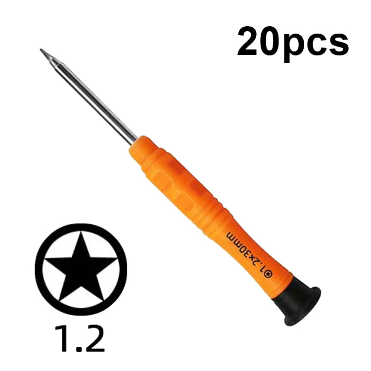 20pcs Mini Anti-slip Screwdriver Mobile Phone Disassembly Maintenance Tools, 1.5 Phillips, 1.5 Straight, 2.0 Phillips, 2.0 Straight, 1.2 Phillips, 1.2 Five Star, 0.8 Five Star, 0.6Y, T2, T3, T4, T5, T6