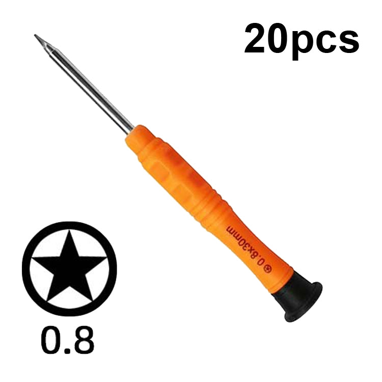 20pcs Mini Anti-slip Screwdriver Mobile Phone Disassembly Maintenance Tools, 1.5 Phillips, 1.5 Straight, 2.0 Phillips, 2.0 Straight, 1.2 Phillips, 1.2 Five Star, 0.8 Five Star, 0.6Y, T2, T3, T4, T5, T6