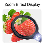 Lente d'ingrandimento 3.5X/12X con LED e clip ausiliaria