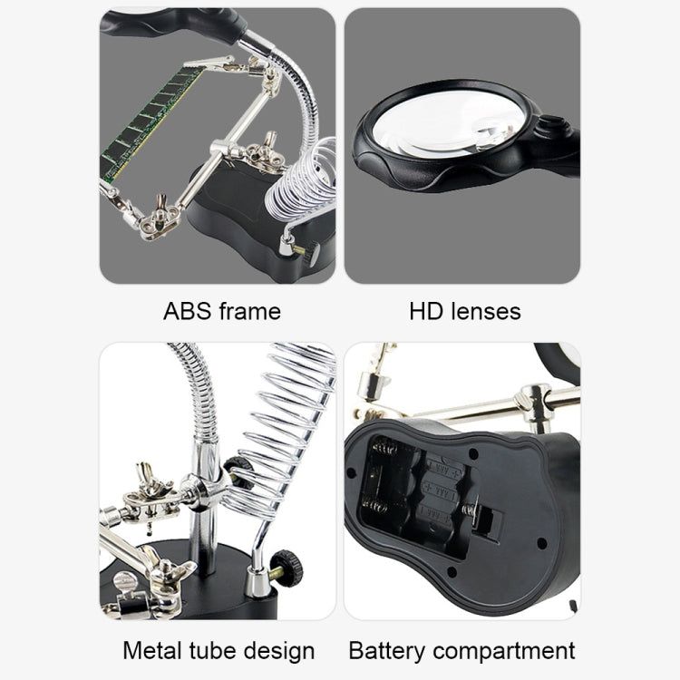 Lente d'ingrandimento 3.5X/12X con LED e clip ausiliaria