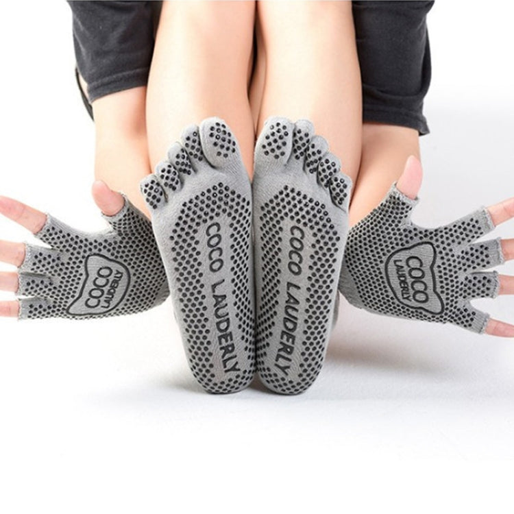 Guanti sportivi antiscivolo per yoga a dita aperte + set di calze yoga a cinque dita, Gloves+Socks Black, Gloves+Socks Grey, Gloves+Socks Red, Gloves+Socks Purple, Gloves+Socks Blue, Gloves+Socks Open Toe Black, Gloves+Socks Open Toe Gray              ...