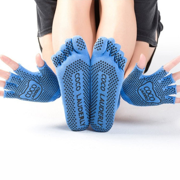 Guanti sportivi antiscivolo per yoga a dita aperte + set di calze yoga a cinque dita, Gloves+Socks Black, Gloves+Socks Grey, Gloves+Socks Red, Gloves+Socks Purple, Gloves+Socks Blue, Gloves+Socks Open Toe Black, Gloves+Socks Open Toe Gray              ...