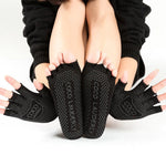 Guanti sportivi antiscivolo per yoga a dita aperte + set di calze yoga a cinque dita, Gloves+Socks Black, Gloves+Socks Grey, Gloves+Socks Red, Gloves+Socks Purple, Gloves+Socks Blue, Gloves+Socks Open Toe Black, Gloves+Socks Open Toe Gray              ...