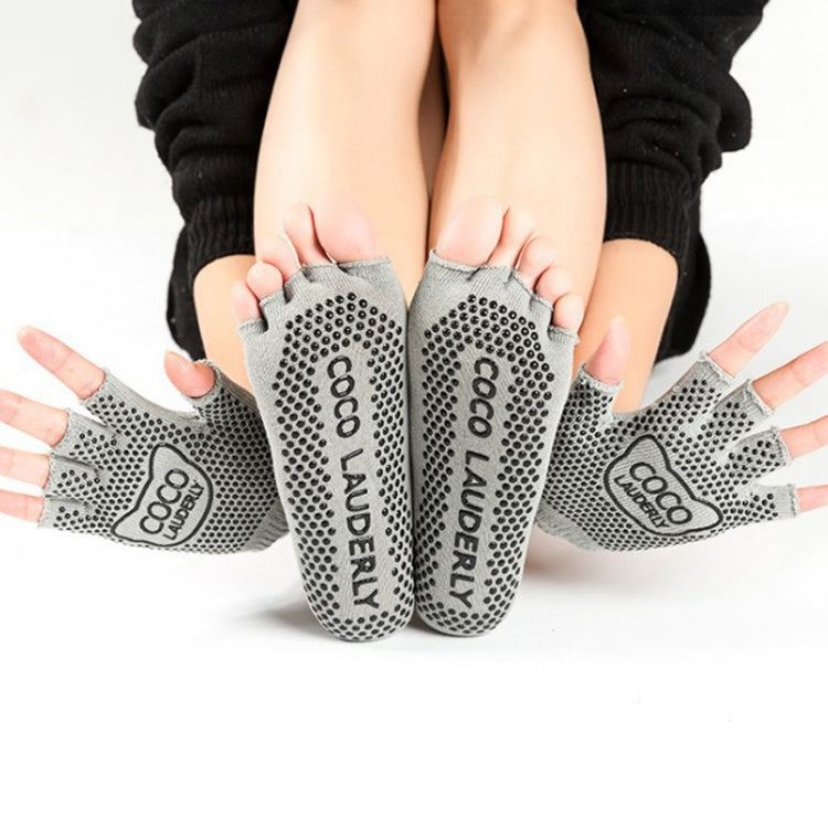 Guanti sportivi antiscivolo per yoga a dita aperte + set di calze yoga a cinque dita, Gloves+Socks Black, Gloves+Socks Grey, Gloves+Socks Red, Gloves+Socks Purple, Gloves+Socks Blue, Gloves+Socks Open Toe Black, Gloves+Socks Open Toe Gray              ...