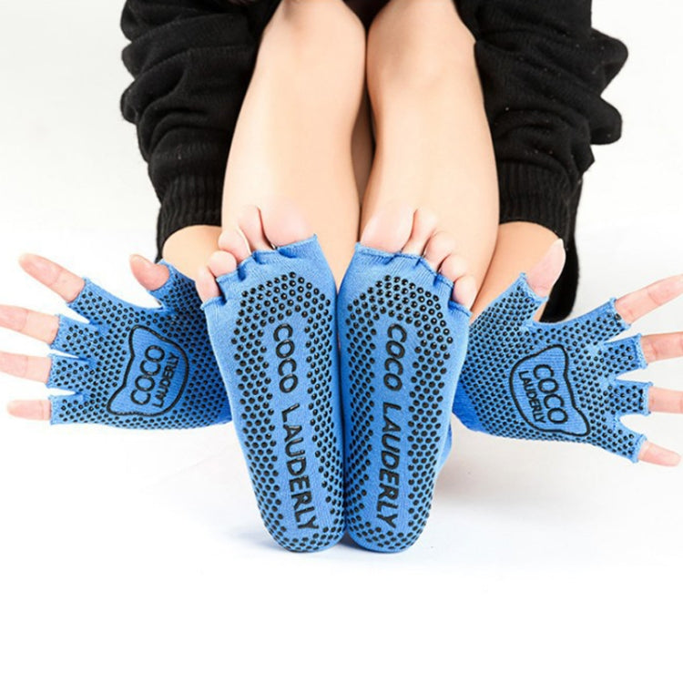 Guanti sportivi antiscivolo per yoga a dita aperte + set di calze yoga a cinque dita, Gloves+Socks Black, Gloves+Socks Grey, Gloves+Socks Red, Gloves+Socks Purple, Gloves+Socks Blue, Gloves+Socks Open Toe Black, Gloves+Socks Open Toe Gray              ...