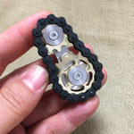 Giroscopio a catena nera Giroscopio con punta delle dita EDC Ruota dentata giocattolo in metallo Volano, Black Gold Plated, Black Full Stainless Steel, Black Gun Plated, Black Colorful