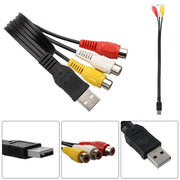 Cavo audio AV da USB a 3 bus RCA 1 maschio 3 femmina, 25cm, 1.5m