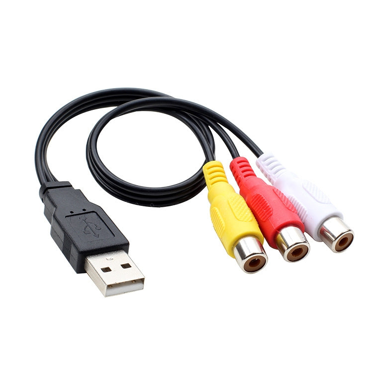 Cavo audio AV da USB a 3 bus RCA 1 maschio 3 femmina, 25cm, 1.5m