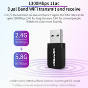 Ricevitore del trasmettitore WIFI della scheda di rete Gigabit wireless USB senza driver, 2