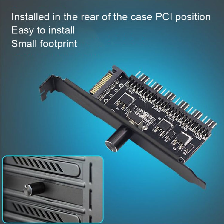 PIC Bit Case Interruttore di controllo della ventola di raffreddamento PWM Regolatore di velocità della ventola del computer a 6 vie, PIC Bit Case SATA, PIC Bit Case Big 4Pin