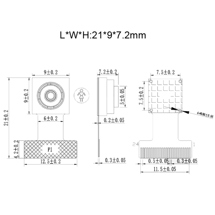 HDF3M-811 OV2640 DVP 24Pin Telefono Modulo telecamera di compressione integrato, HDF3M-811