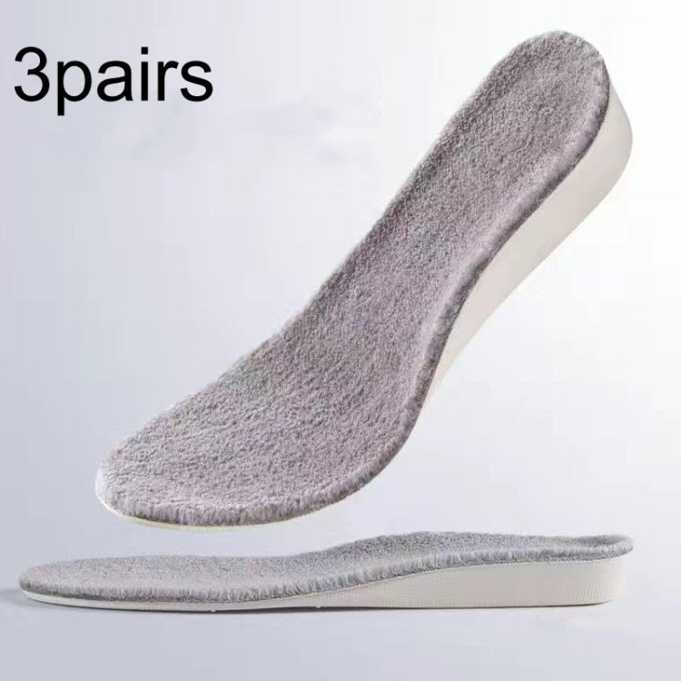 3 paia di solette invernali in velluto Solette interne calde per aumentare l'altezza, 1.5cm Beige, 2.5cm Beige, 3.5cm Beige, 1.5cm Gray