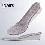 3 paia di solette invernali in velluto Solette interne calde per aumentare l'altezza, 2.5cm Gray, 3.5cm Gray