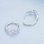 Orecchini in argento sterling S925 con zirconi in platino placcati a forma di fiore piccolo, BSE767