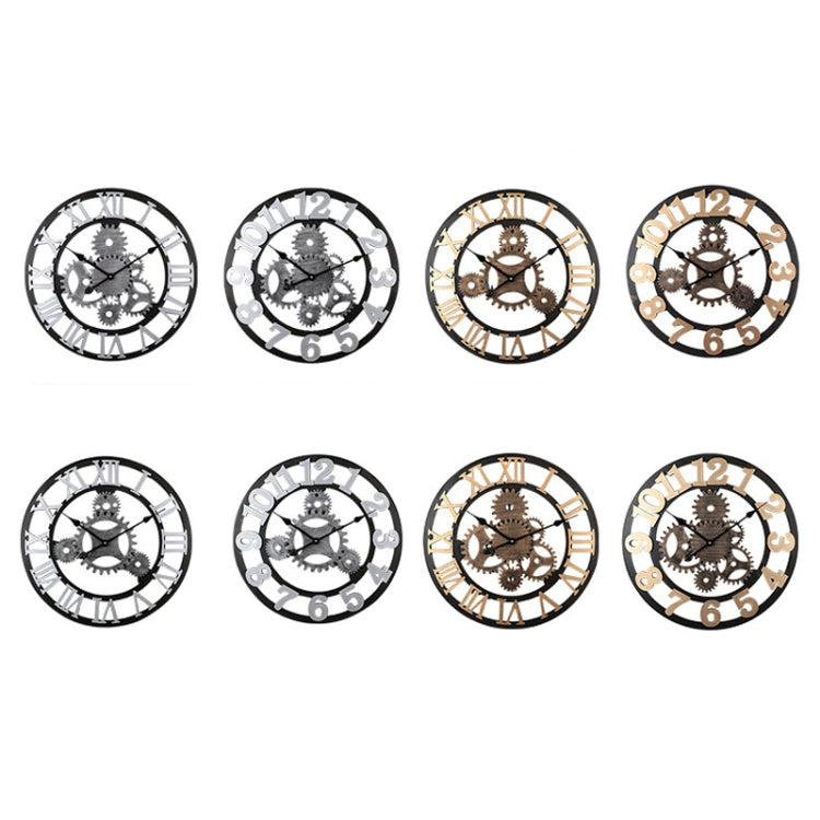 Orologio da parete silenzioso vintage con ingranaggi rotondi in legno, Rome Number 58cm 6 Gears Golden, Rome Number  58cm  6 Gears  Silver, Rome Number  58cm 4 Gears Golden, Rome Number  58cm 4 Gears Silver, Number 58cm 4 Gears Golden                  ...