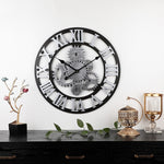 Orologio da parete silenzioso vintage con ingranaggi rotondi in legno, Rome Number 58cm 6 Gears Golden, Rome Number  58cm  6 Gears  Silver, Rome Number  58cm 4 Gears Golden, Rome Number  58cm 4 Gears Silver, Number 58cm 4 Gears Golden                  ...
